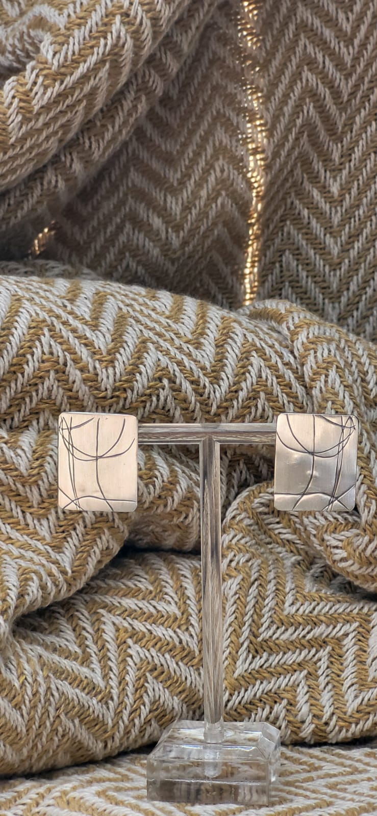 Statige oorbellen met patina fantasie